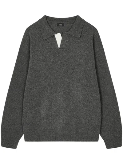 Studio Tomboy Wool Polo Sweater In Grey