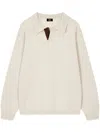 Studio Tomboy Wool Polo Sweater In Neutrals