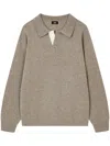Studio Tomboy Wool Polo Sweater In Neutrals