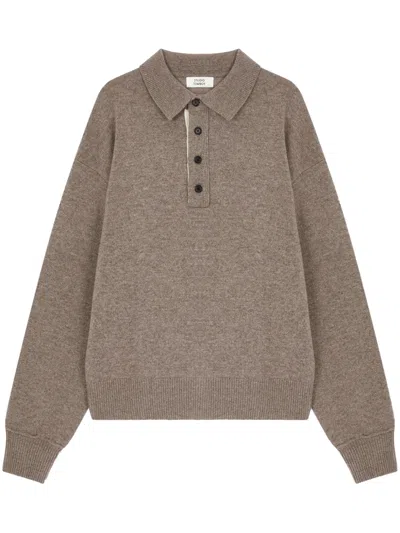 Studio Tomboy Wool Polo Top In 中性色