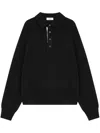 Studio Tomboy Wool Polo Top In 黑色