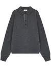 Studio Tomboy Wool Polo Top In 灰色