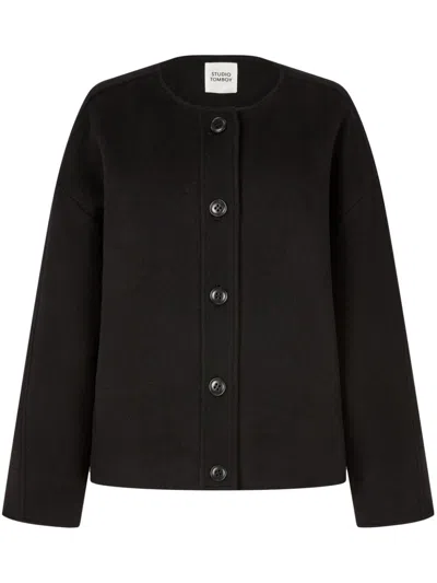 Studio Tomboy Wool Round-neck Jacket In Black