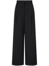 Studio Tomboy Wool Two-tuck Trousers In 黑色