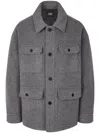 Studio Tomboy Wool Worker Jacket In Grey