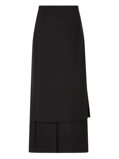 Studio Tomboy Wrap Long Skirt In Black