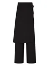 Studio Tomboy Wrap Skirt Trousers In Black