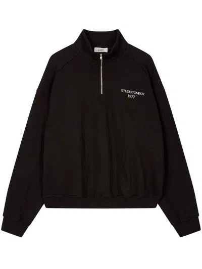 Studio Tomboy Zip-collar Sweatshirt In Black