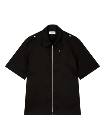 Studio Tomboy Zip-fastening Short-sleeve Shirt In Black