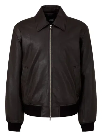 Studio Tomboy Zip-front Bomber Jacket In Brown