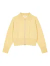 Studio Tomboy Zip-front Polo-collar Cardigan In Yellow