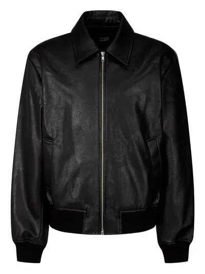 Studio Tomboy Zip-front Ribbed-cuff Jacket In Black