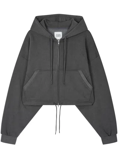 Studio Tomboy Zip-up Cotton-jersey Hoodie In Grey