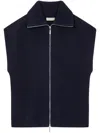 Studio Tomboy Zip-up Knitted Vest In Blue