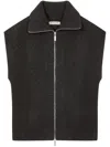 Studio Tomboy Zip-up Knitted Vest In Grey