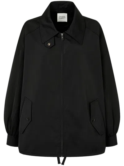 Studio Tomboy Zip-up Oversized Jacket In Black
