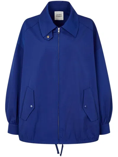 Studio Tomboy Zip-up Oversized Jacket In Blue