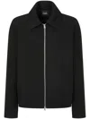 Studio Tomboy Pointed-collar Zip-up Jacket In Black