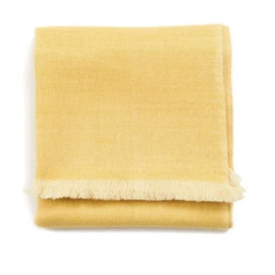 Studio Variously Boro Handwoven Merino Throw In Dandelion Yellow