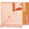Studio Variously Canyon Hand Embroidered Hand Woven Merino Silk Soft Scarf In Orange
