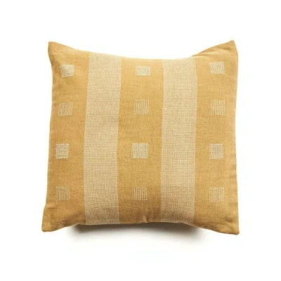 Studio Variously Chokor Nira Ochre Organic Cotton Handloom Pillow In Yellow