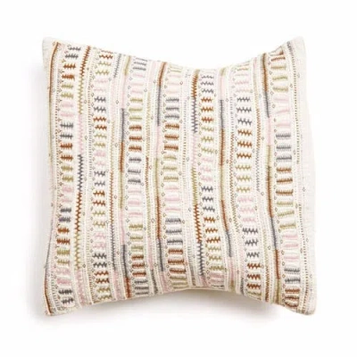 Studio Variously Dahli Brown Fully Hand Embroidered Artisanal Pillow