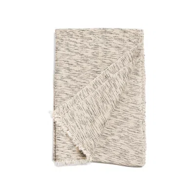 Pre-owned Studio Variously Forest Night Handwoven Soft Cashmere Merino Scarf In Neutral Cream In White