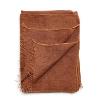 Studio Variously Handwoven Soft Linen Scarf In Jute