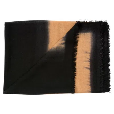 Pre-owned Studio Variously Iris Brown Cashmere Merino Soft Handwoven Modern Artisanal Scarf