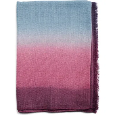 Studio Variously Iris Cashmere Merino Handloom Scarf In Iris Pink Blue Purple