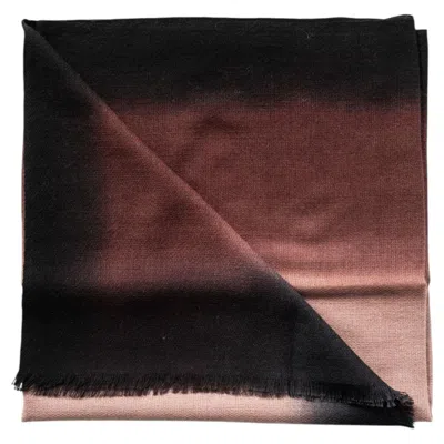 Pre-owned Studio Variously Iris Mink Cashmere Merino Soft Handwoven Modern Artisanal Scarf In Black