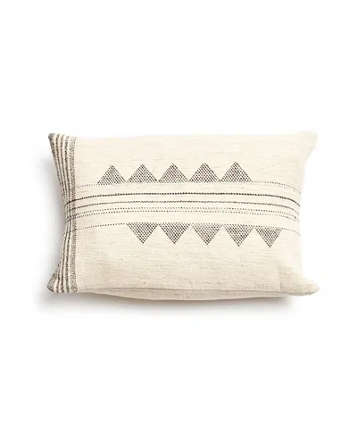 Studio Variously Kora Artisanal Handwoven Lumbar Pillow Cover Only, 25l X 15w In Neutral