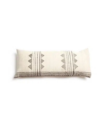 Studio Variously Kora Artisanal Handwoven Lumbar Pillow Cover Only In Neutral