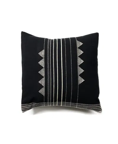 Studio Variously Kora Handloom Artisanal Pillow, Cover Only In Black