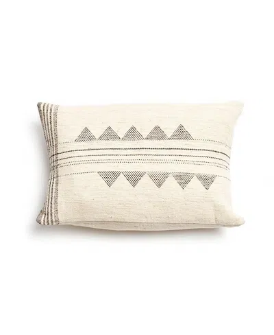 Studio Variously Kora Handloom Lumbar Pillow Cover Only In Black