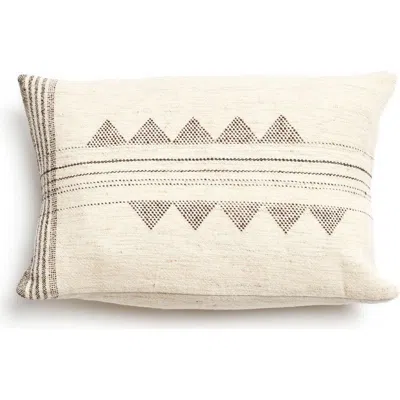 Studio Variously Kora White And Black Handloom Pillow In Multi