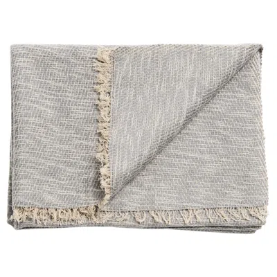 Pre-owned Studio Variously Limestone Handwoven Soft Cashmere Merino Scarf In Neutral Gray