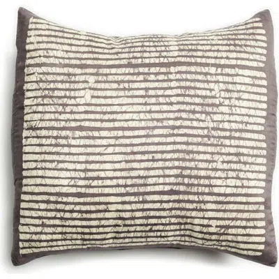 Studio Variously Maple Black Hand Wax Block Printed Stripes Mulberry Silk Pillow