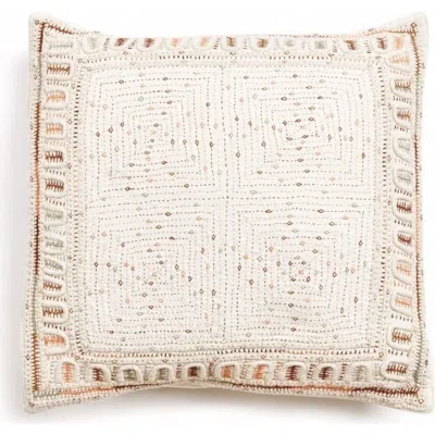 Studio Variously Maze Brown Handwoven Hand Embroidered Organic Cotton Pillow