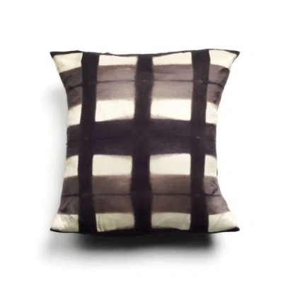 Studio Variously Melo Black Handcrafted Shibori Print Mulberry Silk Pillow