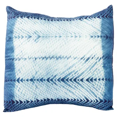 Pre-owned Studio Variously Modern Artisanal Ara Indigo Shibori Print Handcrafted Mulberry Silk Pillow In Purple