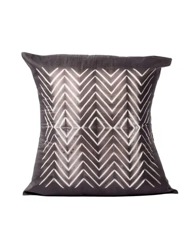 Studio Variously Naami Handcrafted Shibori Print Mulberry Silk Pillow, Cover Only, 20 X 20 In Black