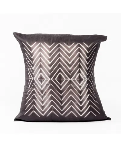 Studio Variously Naami Handcrafted Shibori Print Mulberry Silk Pillow With Insert In Black