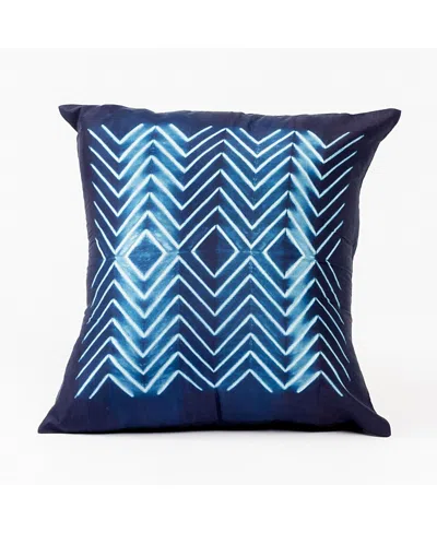 Studio Variously Naami Handcrafted Shibori Print Mulberry Silk Pillow With Insert In Purple