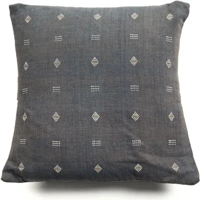 Studio Variously Nira Indigo Hand Spun Organic Cotton Handloom Pillow In Purple