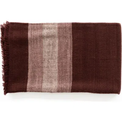 Studio Variously Rosa Plush Maroon Plush Merino Queen Bedspread / Large Throw In Brown