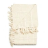 Studio Variously Sea Shell White Textured Checks Handloom Throw In White
