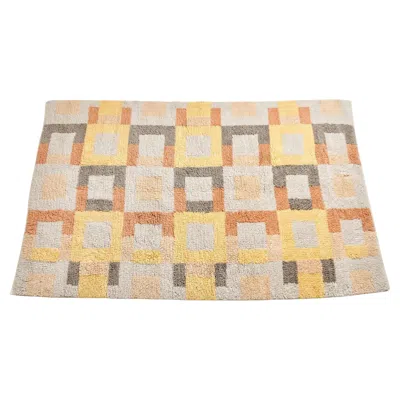 Pre-owned Studio Variously Shale Hand Knotted Sustainable Artisanal Geometric Pattern Rug In Plush Merino In Sand