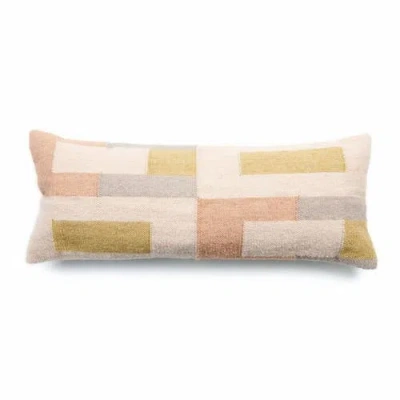 Studio Variously Shale Handloom Cotton Pillow In Sand