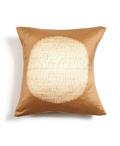 Studio Variously Shunya Handcrafted Shibori Print Mulberry Silk Pillow, Cover Only In Gold